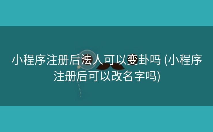小程序注册后法人可以变卦吗 (小程序注册后可以改名字吗)