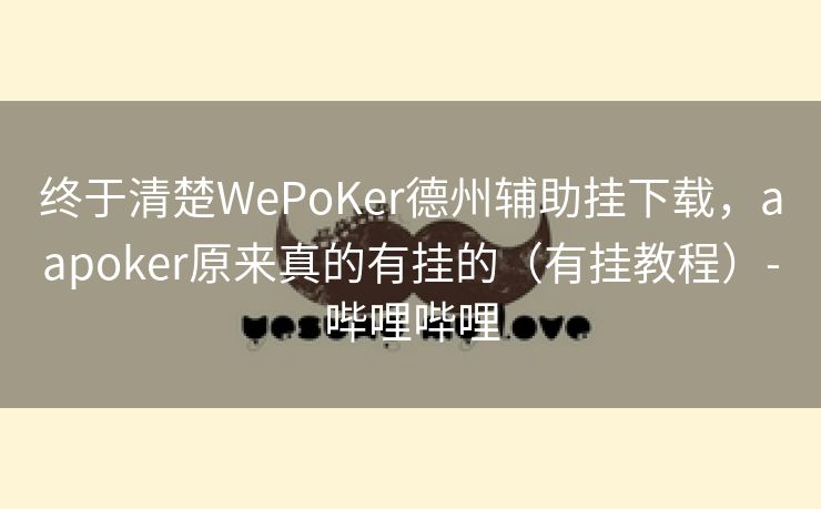 终于清楚WePoKer德州辅助挂下载，aapoker原来真的有挂的（有挂教程）-哔哩哔哩