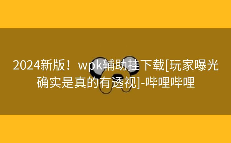 2024新版！wpk辅助挂下载[玩家曝光确实是真的有透视]-哔哩哔哩