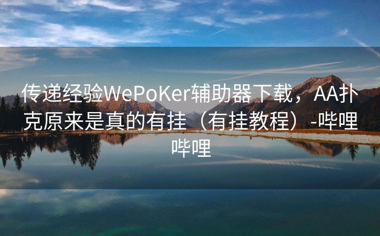 传递经验WePoKer辅助器下载,AA扑克原来是真的有挂(有挂教程)-哔哩哔哩 传递经验WePoKer辅助器下载,AA扑克原来是真的有挂(有挂教程)-哔哩哔哩