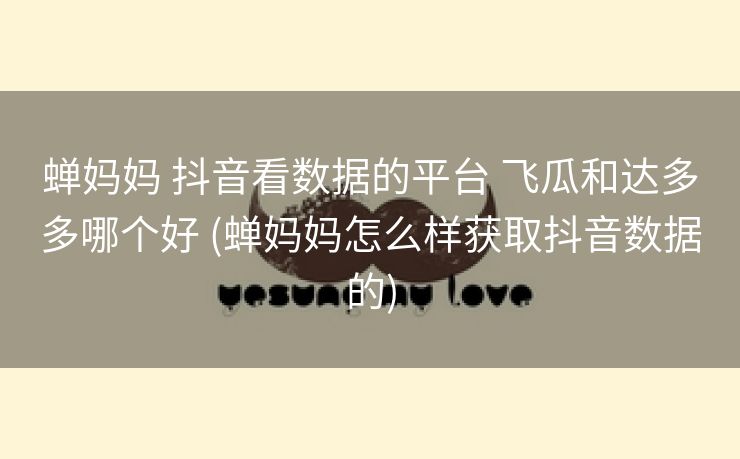 蝉妈妈 抖音看数据的平台 飞瓜和达多多哪个好 (蝉妈妈怎么样获取抖音数据的)