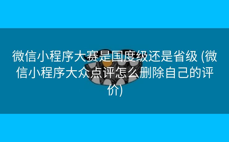 微信小程序大赛是国度级还是省级 (微信小程序大众点评怎么删除自己的评价)
