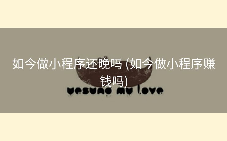 如今做小程序还晚吗 (如今做小程序赚钱吗)
