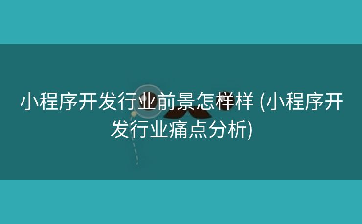 小程序开发行业前景怎样样 (小程序开发行业痛点分析)