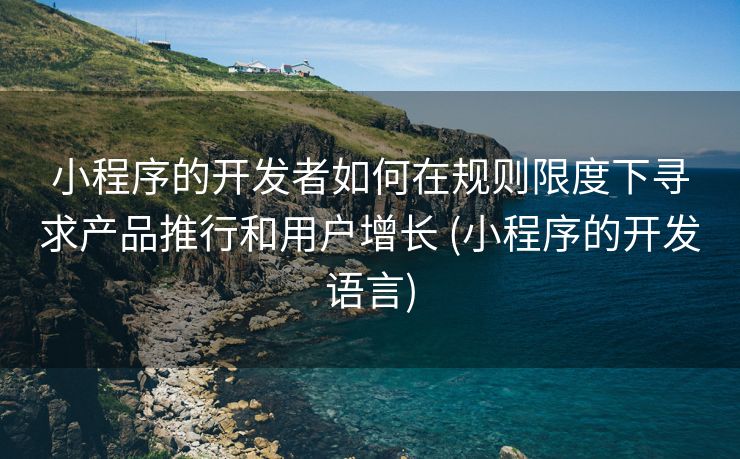 小程序的开发者如何在规则限度下寻求产品推行和用户增长 (小程序的开发语言)