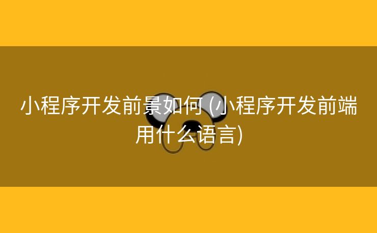 小程序开发前景如何 (小程序开发前端用什么语言)