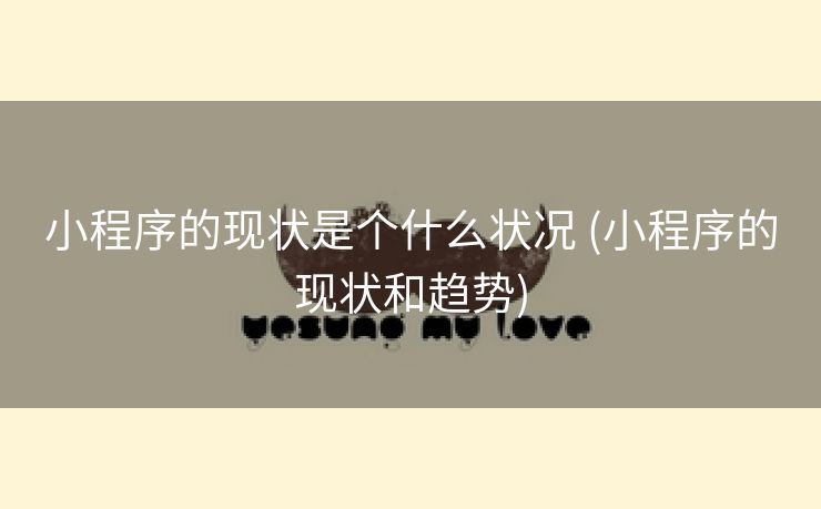 小程序的现状是个什么状况 (小程序的现状和趋势)