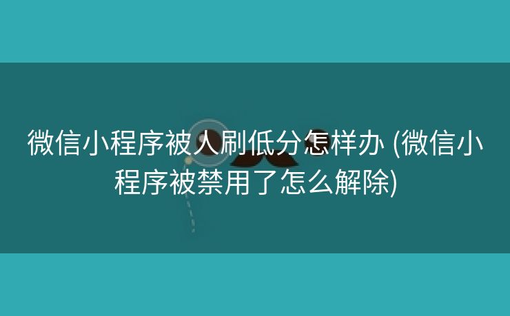 微信小程序被人刷低分怎样办 (微信小程序被禁用了怎么解除)