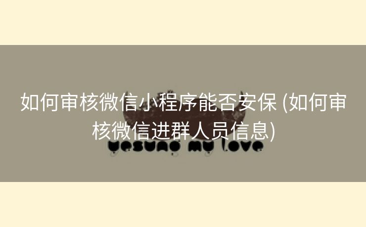 如何审核微信小程序能否安保 (如何审核微信进群人员信息)