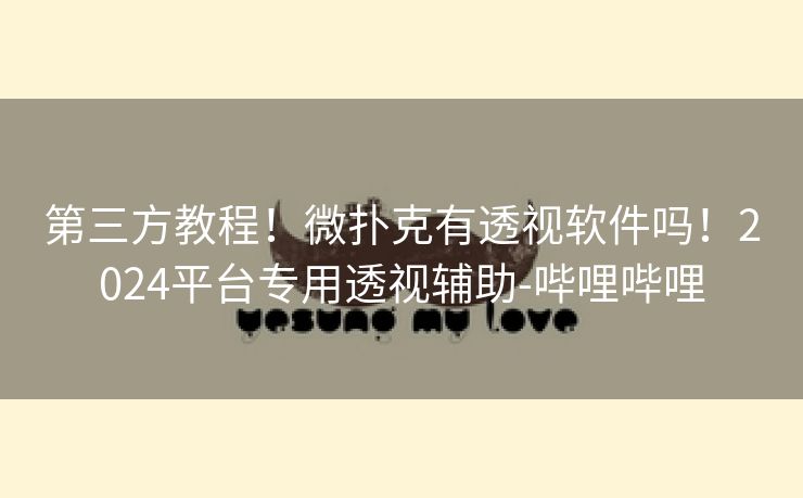 第三方教程！微扑克有透视软件吗！2024平台专用透视辅助-哔哩哔哩