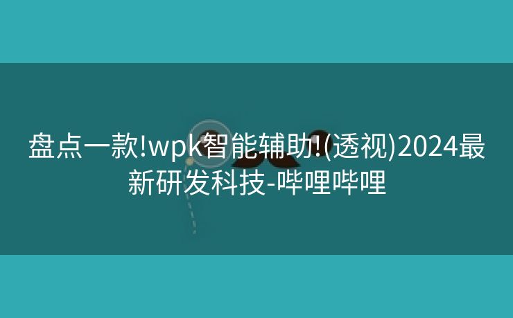 盘点一款!wpk智能辅助!(透视)2024最新研发科技-哔哩哔哩 盘点一款!wpk智能辅助!(透视)2024最新研发科技-哔哩哔哩