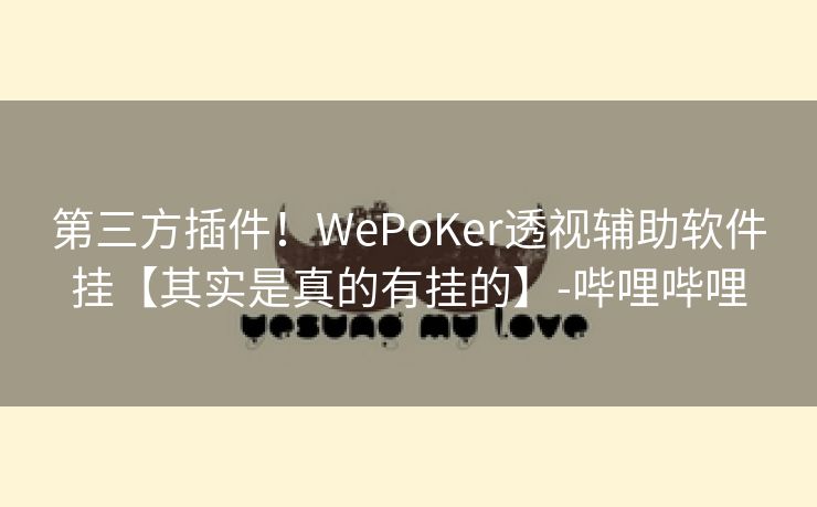第三方插件！WePoKer透视辅助软件挂【其实是真的有挂的】-哔哩哔哩