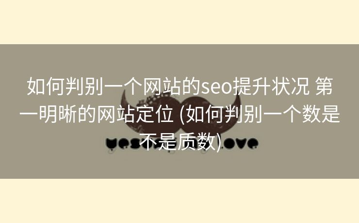 如何判别一个网站的seo提升状况 第一明晰的网站定位 (如何判别一个数是不是质数)