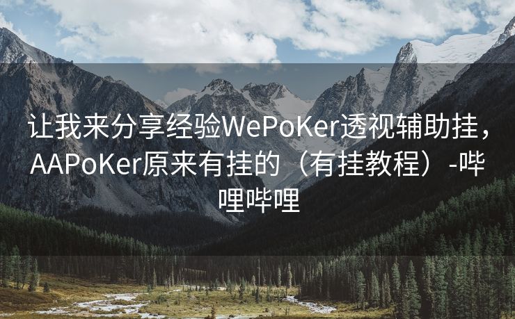 让我来分享经验WePoKer透视辅助挂，AAPoKer原来有挂的（有挂教程）-哔哩哔哩