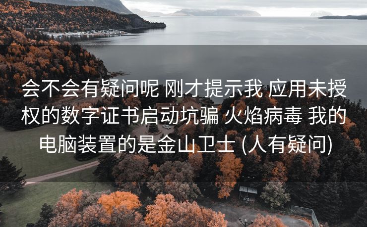 会不会有疑问呢 刚才提示我 应用未授权的数字证书启动坑骗 火焰病毒 我的电脑装置的是金山卫士 (人有疑问)
