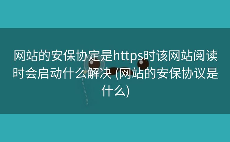 网站的安保协定是https时该网站阅读时会启动什么解决 (网站的安保协议是什么)