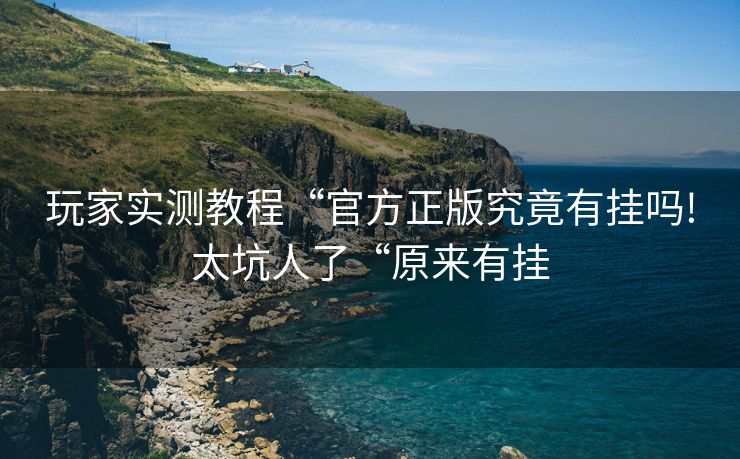 玩家实测教程“官方正版究竟有挂吗!太坑人了“原来有挂