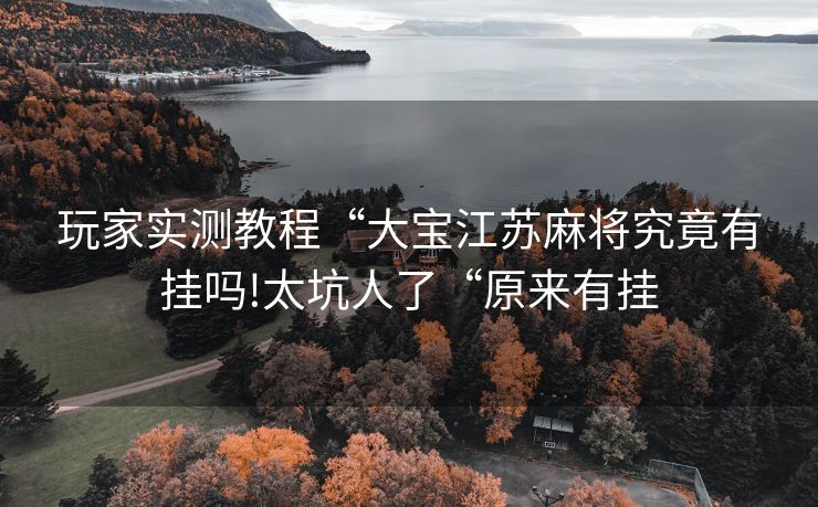 玩家实测教程“大宝江苏麻将究竟有挂吗!太坑人了“原来有挂 玩家实测教程“大宝江苏麻将究竟有挂吗!太坑人了“原来有挂
