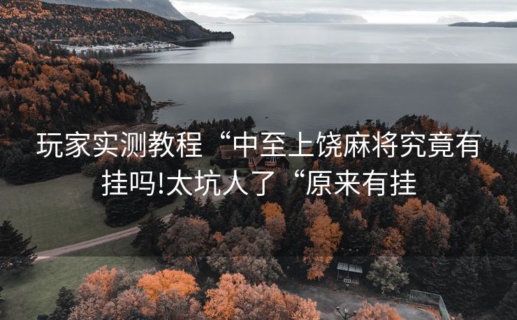 玩家实测教程“中至上饶麻将究竟有挂吗!太坑人了“原来有挂 玩家实测教程“中至上饶麻将究竟有挂吗!太坑人了“原来有挂