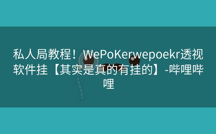 私人局教程！WePoKerwepoekr透视软件挂【其实是真的有挂的】-哔哩哔哩