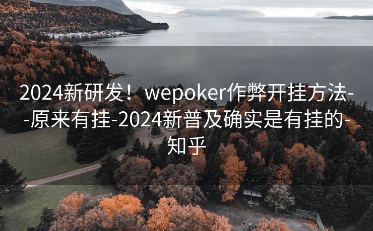2024新研发！wepoker作弊开挂方法--原来有挂-2024新普及确实是有挂的-知乎