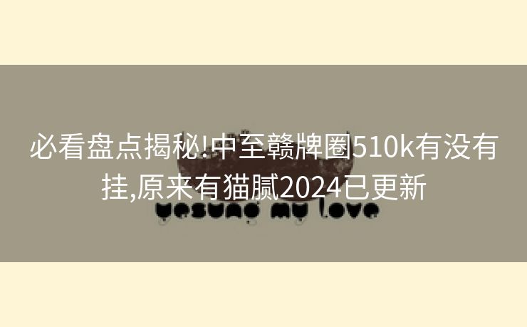 必看盘点揭秘!中至赣牌圈510k有没有挂,原来有猫腻2024已更新