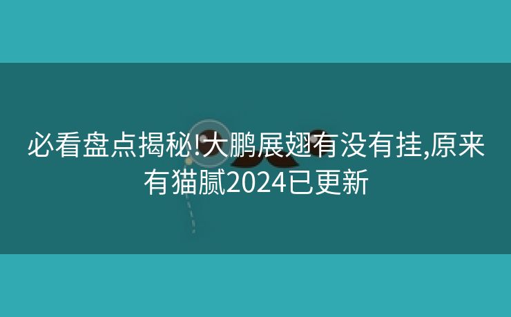 必看盘点揭秘!大鹏展翅有没有挂,原来有猫腻2024已更新