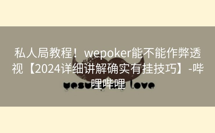私人局教程！wepoker能不能作弊透视【2024详细讲解确实有挂技巧】-哔哩哔哩
