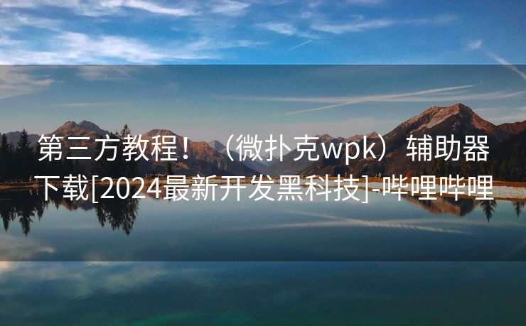 第三方教程！（微扑克wpk）辅助器下载[2024最新开发黑科技]-哔哩哔哩