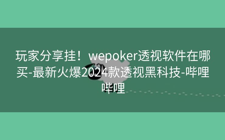 玩家分享挂！wepoker透视软件在哪买-最新火爆2024款透视黑科技-哔哩哔哩