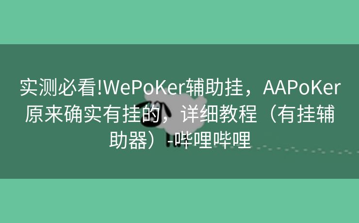 实测必看!WePoKer辅助挂，AAPoKer原来确实有挂的，详细教程（有挂辅助器）-哔哩哔哩