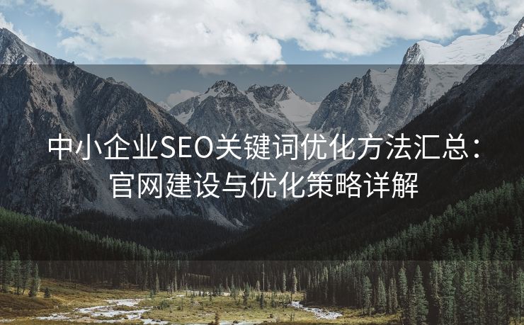 中小企业SEO关键词优化方法汇总：官网建设与优化策略详解