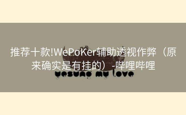 推荐十款!WePoKer辅助透视作弊（原来确实是有挂的）-哔哩哔哩