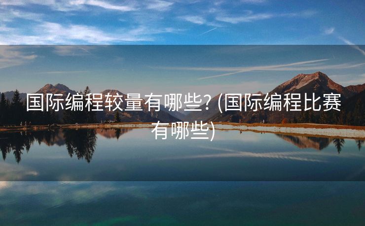 国际编程较量有哪些? (国际编程比赛有哪些)