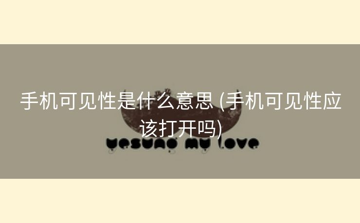 手机可见性是什么意思 (手机可见性应该打开吗)