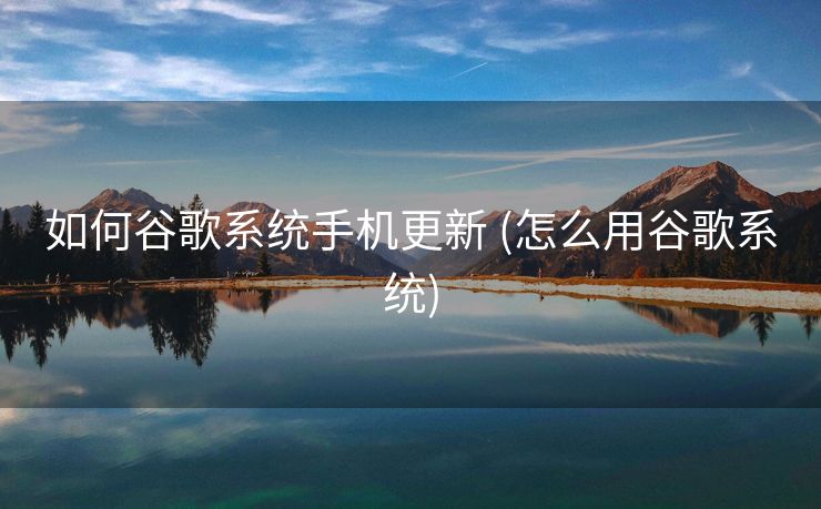 如何谷歌系统手机更新 (怎么用谷歌系统)