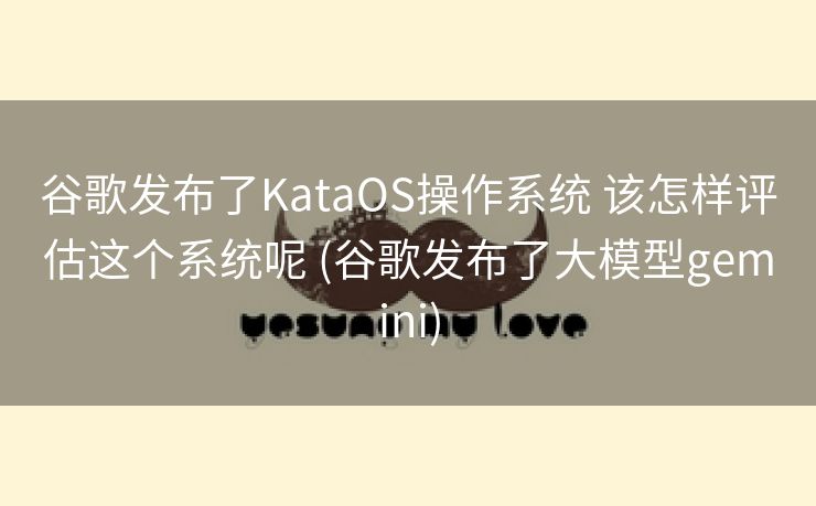 谷歌发布了KataOS操作系统 该怎样评估这个系统呢 (谷歌发布了大模型gemini)