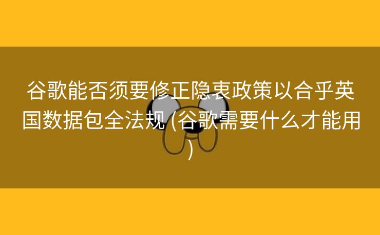 谷歌能否须要修正隐衷政策以合乎英国数据包全法规 (谷歌需要什么才能用)