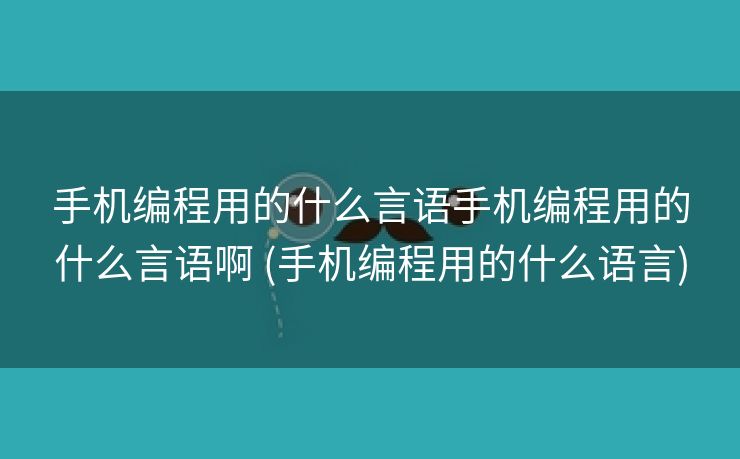 手机编程用的什么言语手机编程用的什么言语啊 (手机编程用的什么语言)