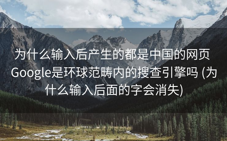 为什么输入后产生的都是中国的网页 Google是环球范畴内的搜查引擎吗 (为什么输入后面的字会消失)