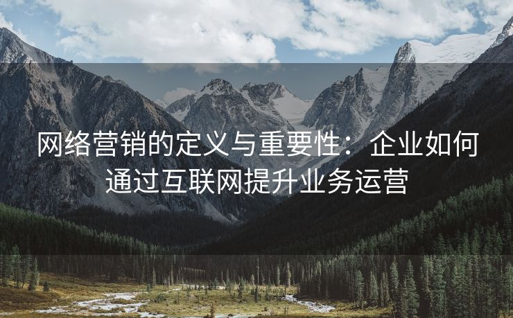 网络营销的定义与重要性：企业如何通过互联网提升业务运营