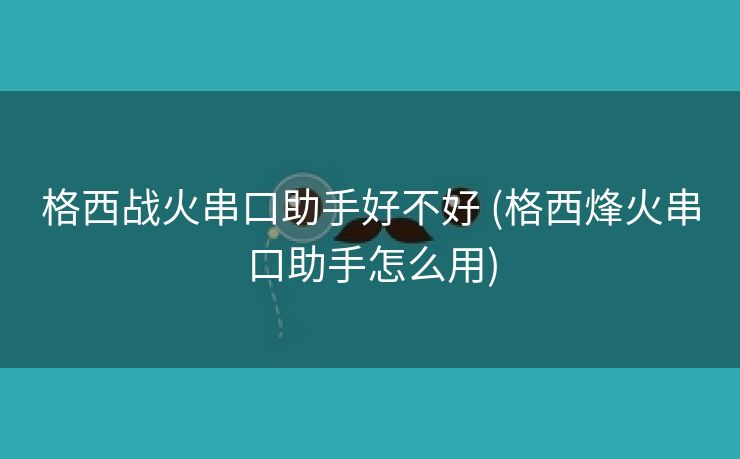 格西战火串口助手好不好 (格西烽火串口助手怎么用)