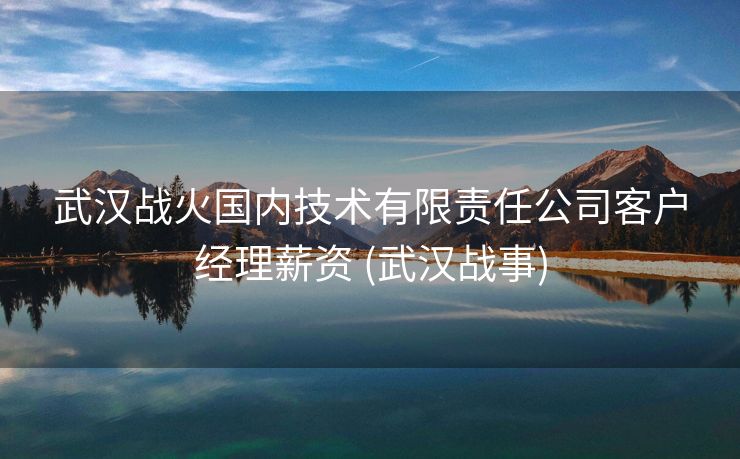 武汉战火国内技术有限责任公司客户经理薪资 (武汉战事)