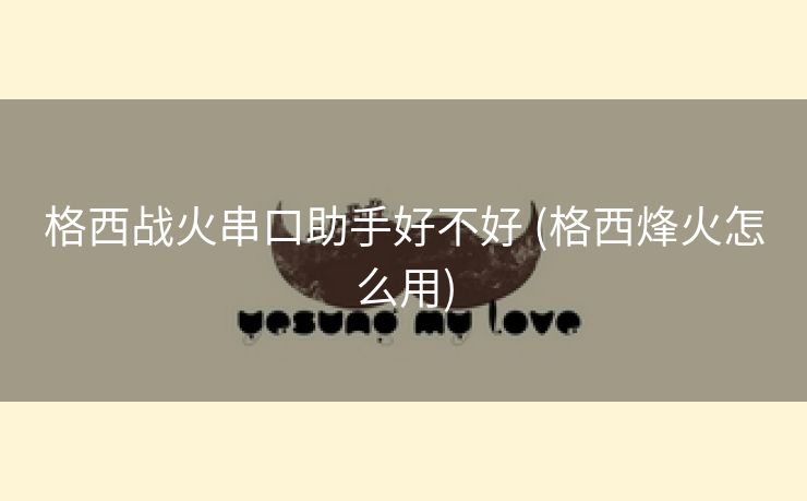 格西战火串口助手好不好 (格西烽火怎么用)