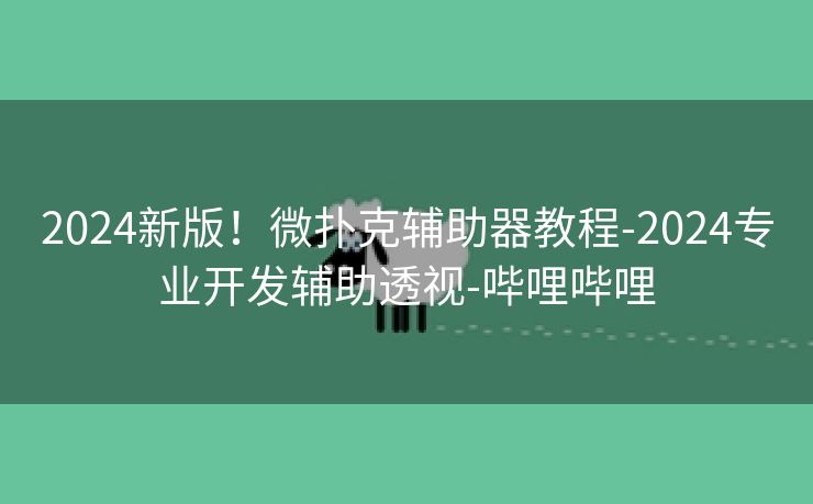 2024新版！微扑克辅助器教程-2024专业开发辅助透视-哔哩哔哩