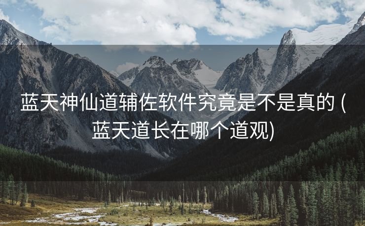 蓝天神仙道辅佐软件究竟是不是真的 (蓝天道长在哪个道观)