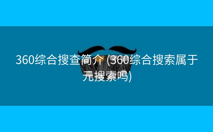 360综合搜查简介 (360综合搜索属于元搜索吗)