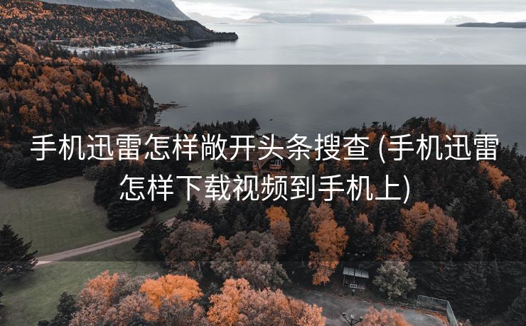手机迅雷怎样敞开头条搜查 (手机迅雷怎样下载视频到手机上)