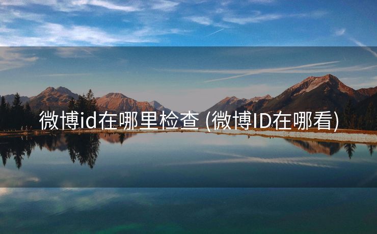 微博id在哪里检查 (微博ID在哪看)