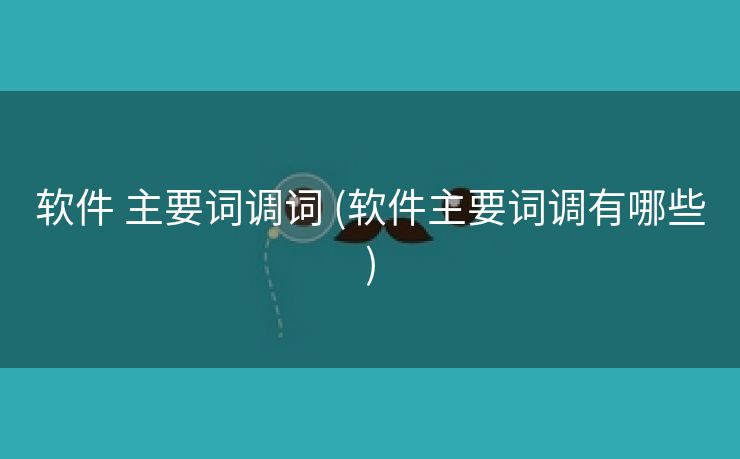 软件 主要词调词 (软件主要词调有哪些)